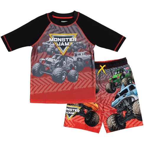 Monster Jam Grave Digger Megalodon El Toro Loco Toddler Boys Rash Guard ...