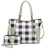 MKF Collection Bonita Checker Tote & Wallet Set - Stylish Vegan Leather Bag by Mia K - 2 of 4