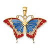 Black Bow Jewelry 14k Yellow Gold & Blue Translucent Acrylic Butterfly Pendant, 30mm - 3 of 4