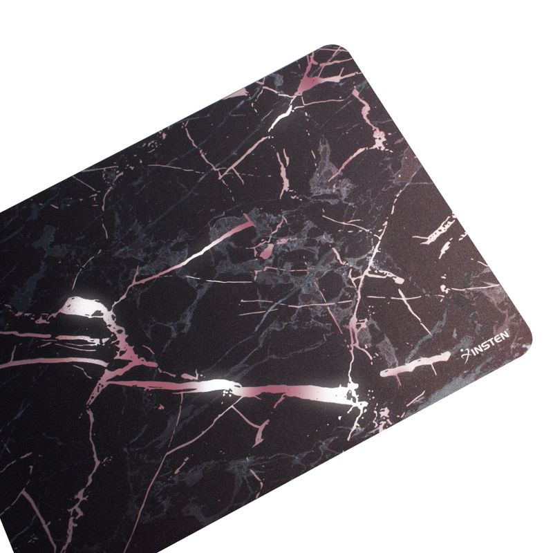 Insten Reflective Marble Design Mouse Pad - Anti-Slip Mat for Wired/Wireless Gaming Computer Mouse, Black/Rose Gold, 4 of 10