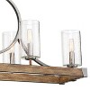 Minka Lavery Nickel Sun Faded Wood Linear Pendant Chandelier 38 3/4" Wide Farmhouse 6-Light Fixture for Kitchen Island Dining Room - 3 of 3
