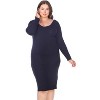 Women's Plus Size Long Sleeve Destiny Sweater Dress - White Mark - 2 of 3