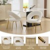 Kumasinova Velvet Upholstered Dining Chair with Curved Backrest, Single Ergonomic Kitchen Chair with Golden Metal Legs, Adjustable Foot Nails - 3 of 4