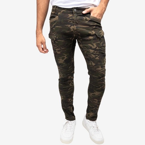 X Ray Men's Slim-fit Stretch Twill Cargo Pants In Olive Camo Size 40x32 :  Target
