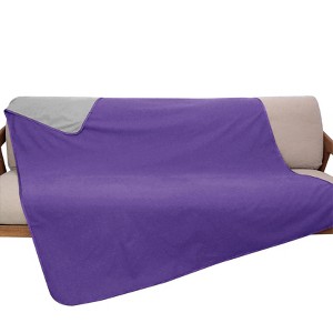 Catalonia Waterproof Leakproof Bed Blankets, Reversible Cozy Bed Sofa Cover Protector Washable Fleece Blanket for Couples - 1 of 4