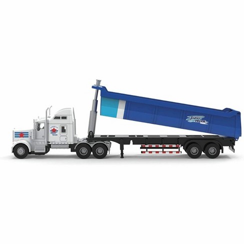 Blue toy best sale truck and trailer