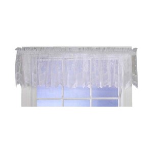 Commonwealth Habitat Mona Lisa Jacquard Scalloped Lace Tailored Valance - 56x15" - White - 1 of 3