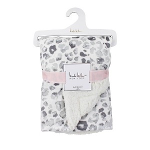 Nicole Miller Cheetah Printed Mink/Faux Shearling Backing Kids' Throw Blanket - Gray - 1 of 1