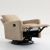 Modern Velvet Reclining Accent Chair with Manual Button Control and Leg Rest, 360° Swivel 1-Seat Sofa for Living Room or Bedroom–The Pop Home - 3 of 4