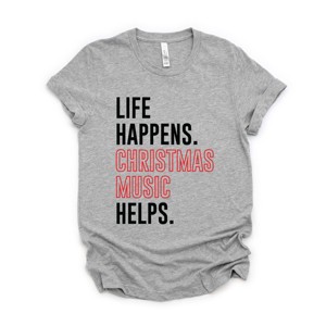 Christmas Music Helps - Women's Short Sleeve Graphic T-Shirt - 1 of 4