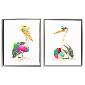 Stupell Industries Pelicans & Beach Floats, 17" x 21" - 1 of 4
