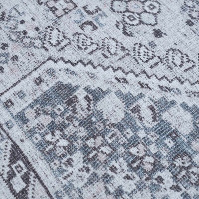 Hauteloom Barny Gray Denim Washable Rug