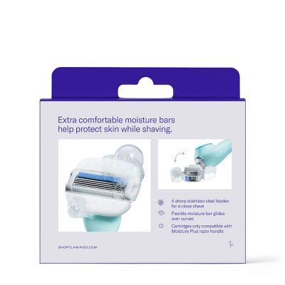 Flamingo Moisture Plus Cartridge Pack - 8ct: Body Application Bikini Line, All Hair Types Razor Blade Refills