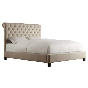 King Dimme Rolled Top Tufted Bed Linen Beige - Inspire Q