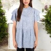 Anna-Kaci Women's Short Sleeve Babydoll Blouse with Ruffled Hemline and Loose Fit for Effortless Casual Style - 2 of 4