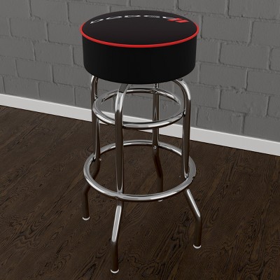 Sleek Gray 26" Swivel Metal Counter Stool with Padded Seat