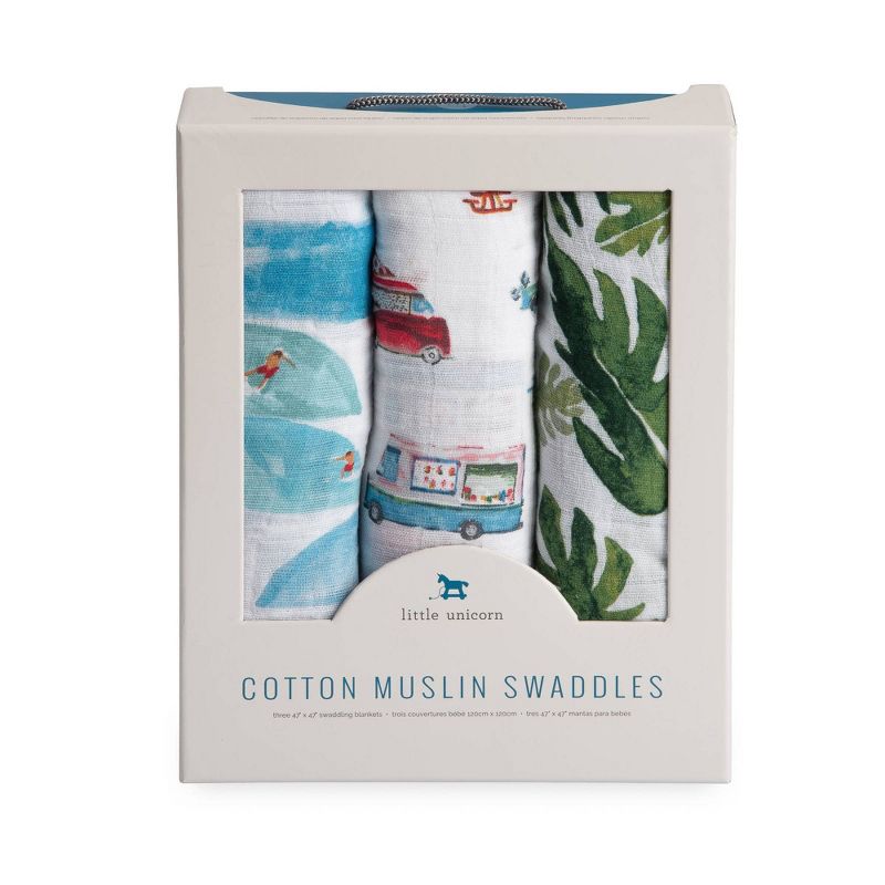 Little Unicorn Cotton Muslin Swaddle Blanket - 3pk, 2 of 10