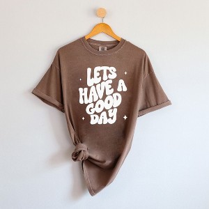 Simply Sage Market Women's Let's Have A Good Day Short Sleeve Garment Dyed Tee - 1 of 2