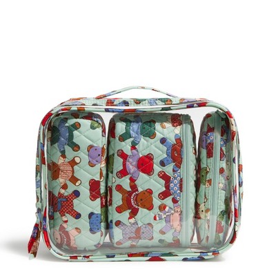 Vera Bradley Women's Outlet Clear 4 Piece Cosmetic Toiletry Bag Set