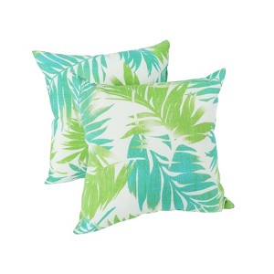 FONTOI 2 Pack Bed Pillows, Waterproof & Fade-Resistant Square Pillows for Bed Couch Sofa, Green, 18"*5"*18" - 1 of 4