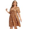 LXT-Plus Size Summer Dress Women's  A-Line Swing Floral Party Midi Dresses - 4 of 4