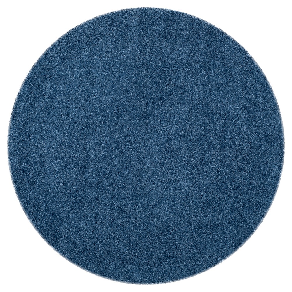 6'7in Round Rayan Solid Loomed Area Rug Blue - Safavieh
