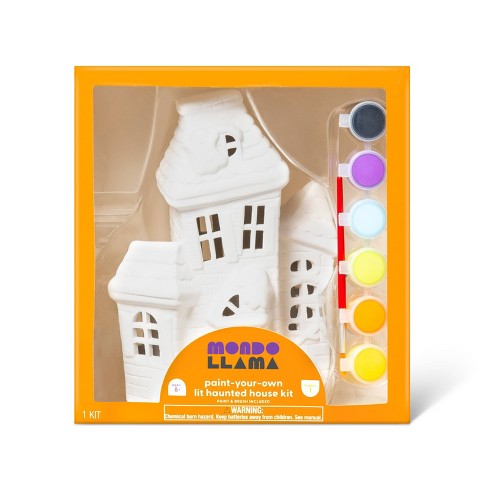 Orange Haunted House Halloween Canvas Paint Art Kit – Art by Jess