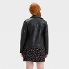 Girls' Solid Moto Jacket - art class™ Black - 2 of 3