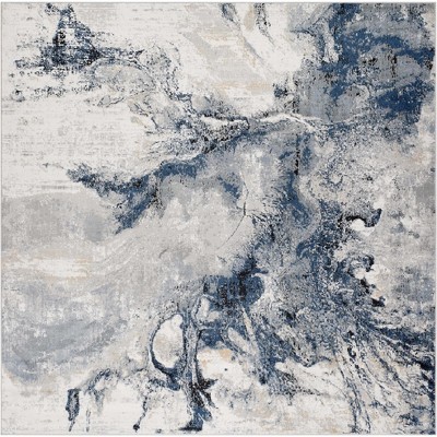 Hauteloom Kirkland Dark Blue Marble Rug