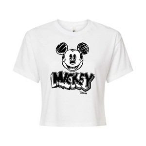 Women's - Disney - Mickey Mouse Cropped Graphic T-Shirt - 1 of 4