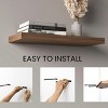 INFURNIC Decorative Wall Shelf Floating Shelves Set for Displaying Books and Decor Modern Minimalist Design Sturdy Support, Brown, 9.8"*31.5"*1.5" - 4 of 4