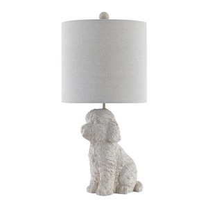 Crestview Collection 23.5" White Resin Doodle Dog Table Lamp With Shade - 1 of 1