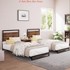 Twin/King Bed Frame w/Modern Wood Headboard & Footboard, 6"/12" Upgraded Heavy Duty Metal Sturdy Bed Frame, Stable Platform Bed Furniture Bed Storage - 4 of 4