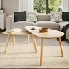 vidaXL Coffee Table Set 2 Piece End Table Side Sofa Table Solid Wood Pine - Brown - 2 of 4
