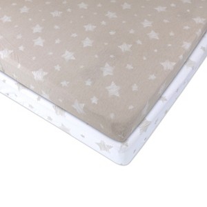 Ely's & Co. Baby Fitted Pack n Play - Mini Crib Sheet   100% Combed Jersey Cotton  2 Packs Gender Neutral - 1 of 4