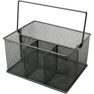 LunaLulinlk Mesh Utensil Caddy, Napkin Holder and Condiment Organizer