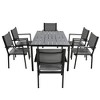 Nestfair 7pc Metal Patio Outdoor Dining Set without Cushion Gray - 3 of 4
