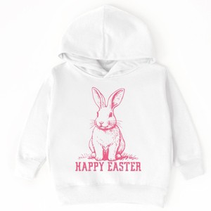 The Juniper Shop Happy Easter Bunny Outline Toddler Hoodie - 1 of 4