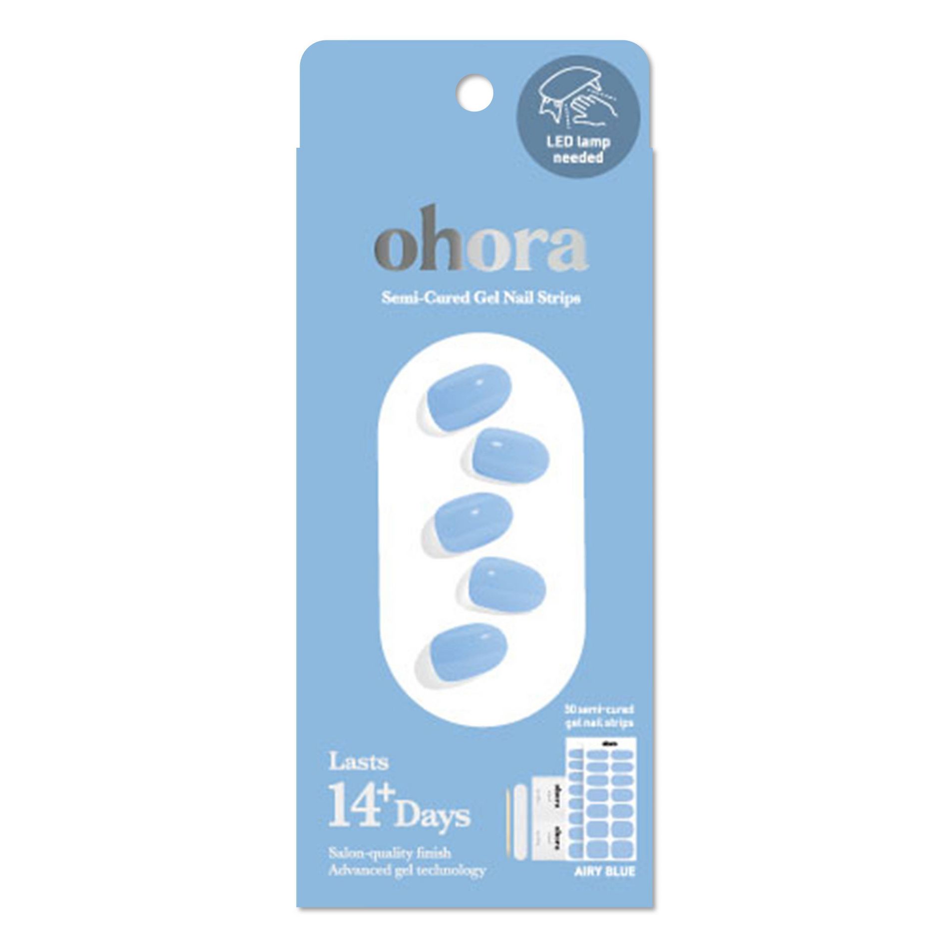 Ohora Gel Nail Art Basic Line - Airy Blue - 30ct