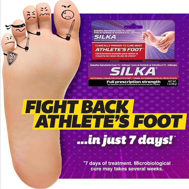 SILKA Athlete&#39;s Foot Antifungal Cream 1oz, 3 of 8