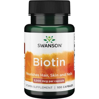 Swanson Vitamin B Biotin 5,000 mcg Capsule 100ct.