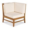 Outdoor Sectional Sofa Set, 5 Seater Sofa Set with Side Armrest Sofa, 5 Pcs Sofa with Wood Frame and PE Cushions and PE Pillows-Coolbibila - 4 of 4