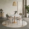 LeisureMod Bristol 40" Round Dining Table with Sintered Stone Top and Natural Wood Steel Pedestal Base for Modern Kitchen and Dining Room - 3 of 4