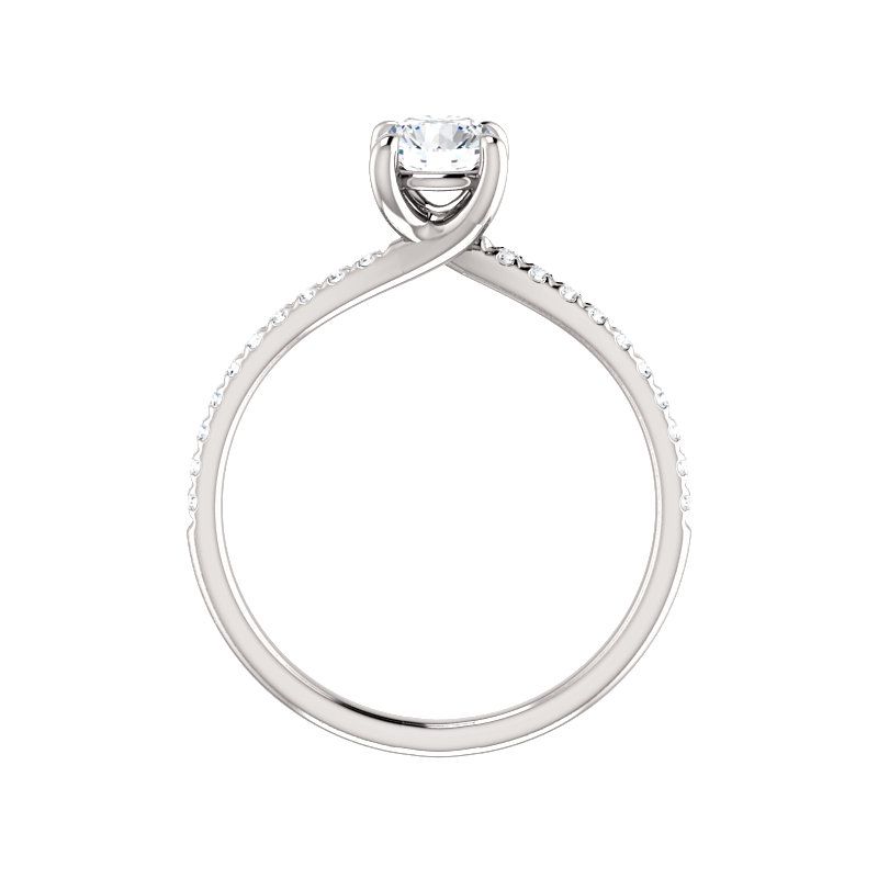 Pompeii3 5/8ct Diamond Engagement Ring Twist Claw Prong 14k White Gold Round Cut, 2 of 5