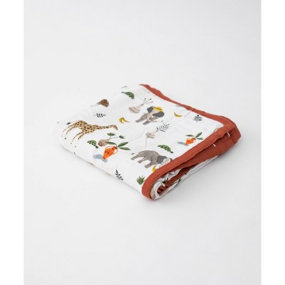 Image of Little Unicorn Deluxe Muslin Quilt - Safari Social