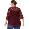 Agnes Orinda Women's Plus Size Elegant 3/4 Sleeve Open Front Lace Lightweight Cardigans - 4 of 4