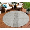 Taupe Beige And Gray Abstract Washable Indoor Outdoor Area Rug - 2 of 4