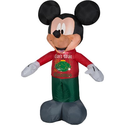 Gemmy Christmas Airblown Inflatable Mickey in Christmas Decor Hoodie Disney, 3.5 ft Tall, red