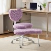 TopComfy Accent Chairs Artificial rabbit hair Meditation Chair Plus Cross Legged Chair with Wheels ADHD Chair for Bedroom, Purple, 36.2"*27.9"*41.3" - 2 of 4