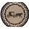 Earth Rugs Round Jute Trivet 10"x10" – Amish Buggy Print with Braided Natural Jute - 3 of 3